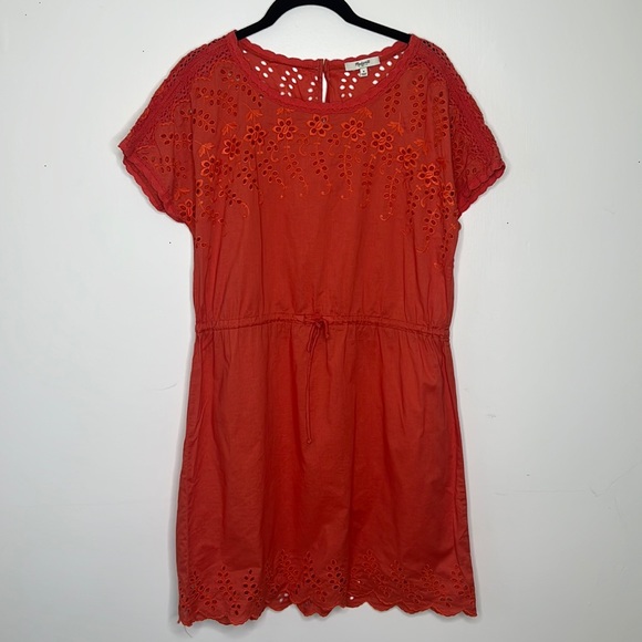 Madewell Size 4 Coral Eyelet Dress - Picture 2 of 9